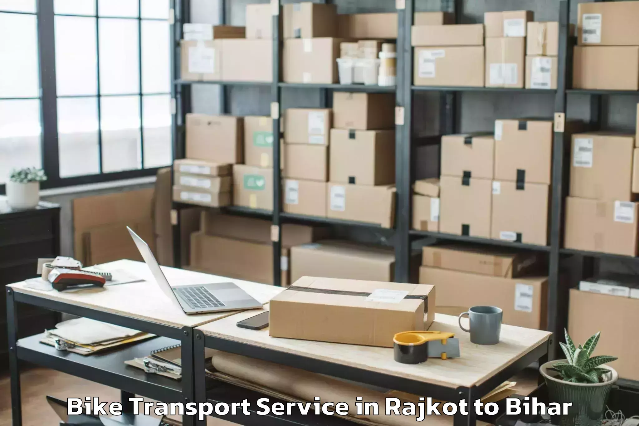 Professional Rajkot to Abhilashi University Patna Bike Transport